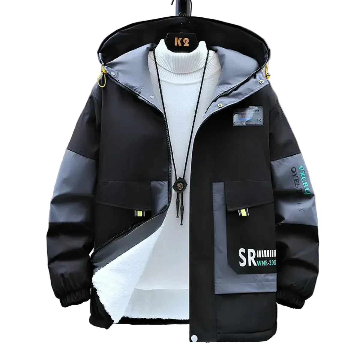 Men's Color-Block Hooded Jacket