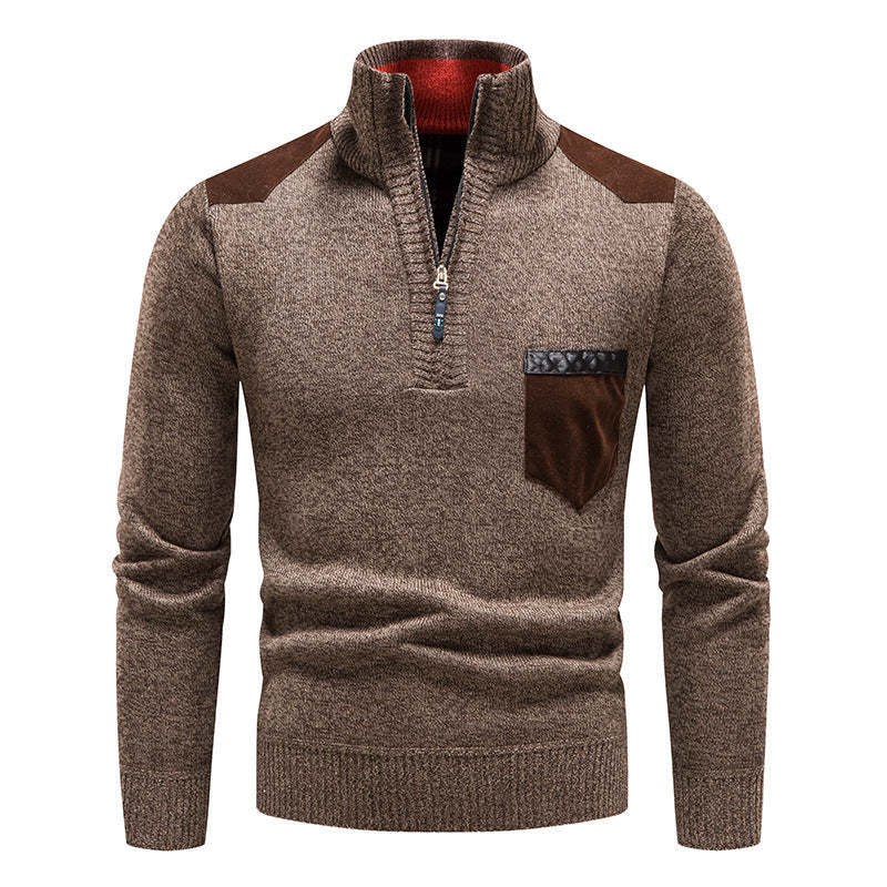 Men's  Neck Thickened Knit Pullover Sweater.