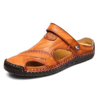 Men's Sandals Cowhide- Casual Beach Walking Shoes