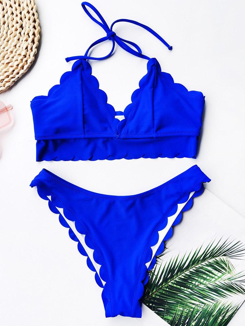 Summer Blue Bikini Women Swimwear